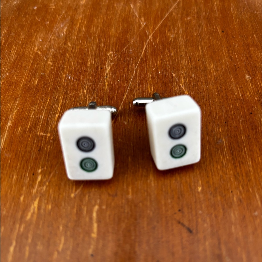 Two dots mini mahjong Cufflinks